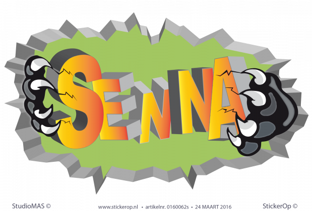 muursticker graffiti Senna