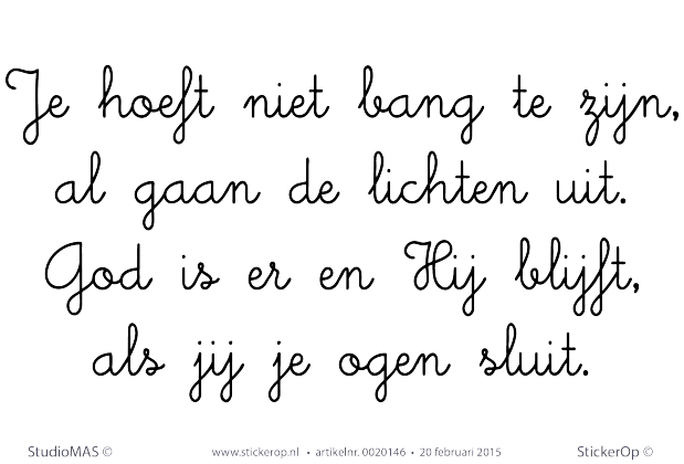 Muursticker kinderkamer - Je hoeft niet bang te zijn... - StickerOp.nl