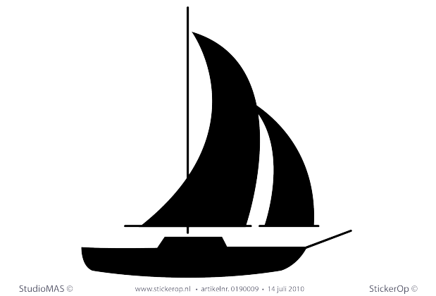 Muursticker Zeilboot Stickerop